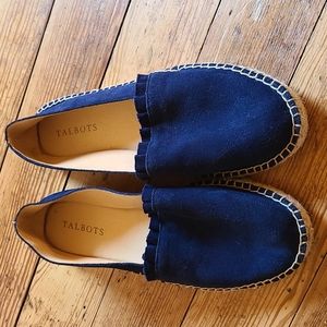 Talbott Espadrilles Flats Women's Size 8.5M Leather Navy Suede